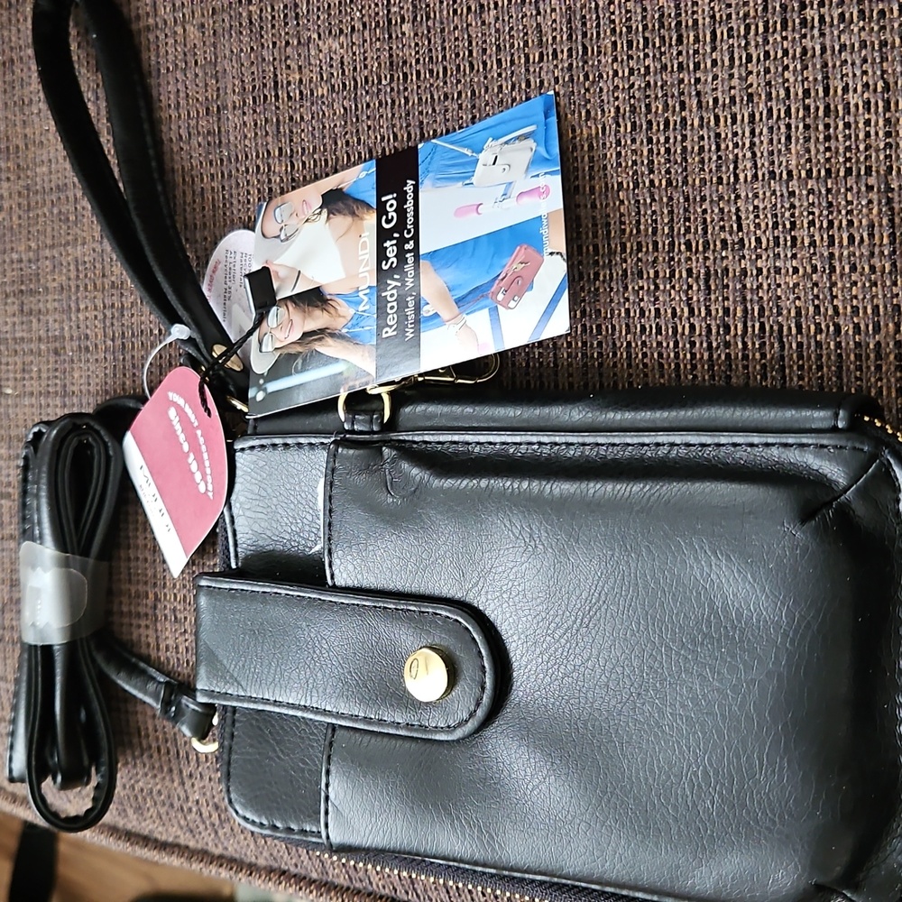 Mundi Black Wristlet Wallet Cross Body Bag